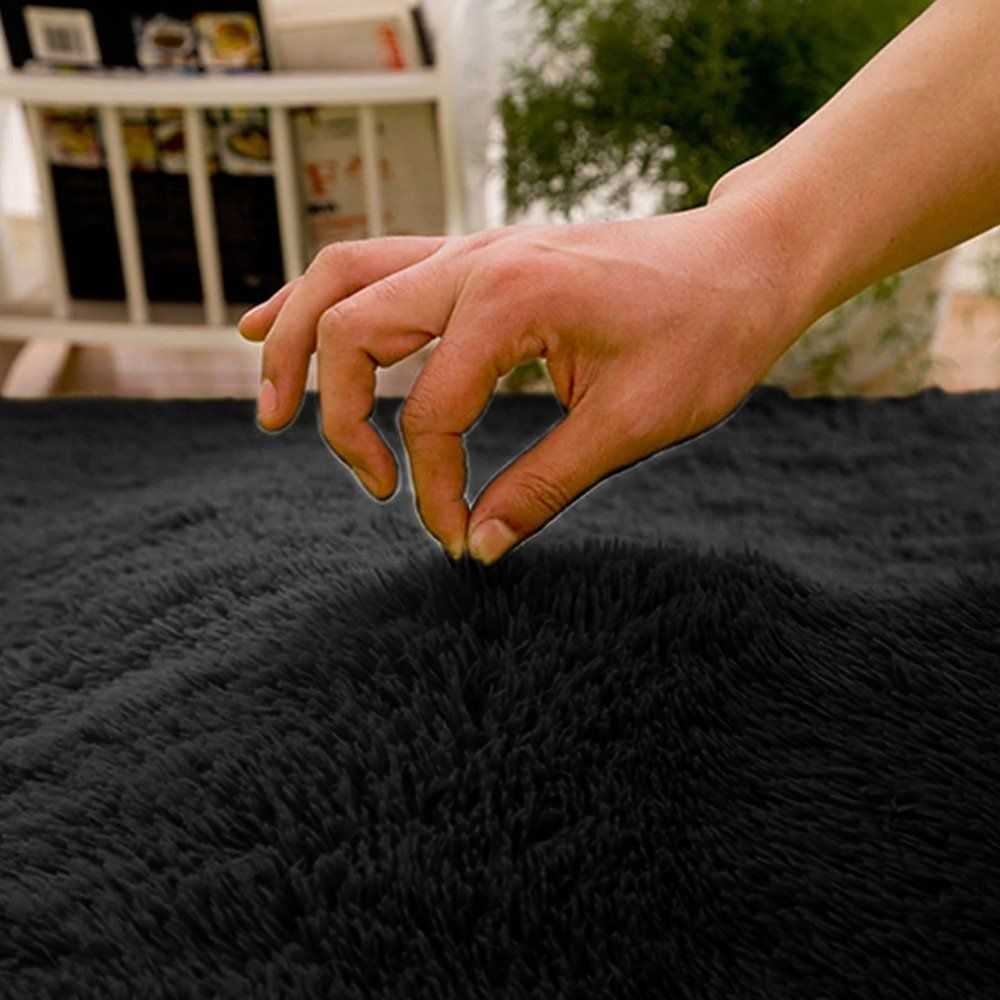 Strado Šaggy apvalus kilimas Strado 100x100 BlackSky (Juodas) universalus
