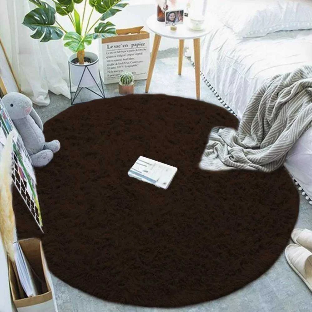 Strado Šaggy apvalus kilimas Strado 120x120 Tamsioji Kava (Tamsiai ruda)