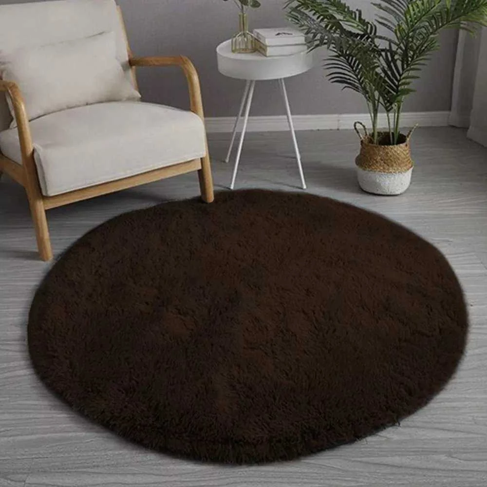 Strado Šaggy apvalus kilimas Strado 120x120 Tamsioji Kava (Tamsiai ruda)