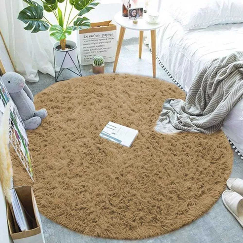 Strado Šaggy apvalus kilimas Strado 140x140 CappuccinoCamel (šviesiai ruda)