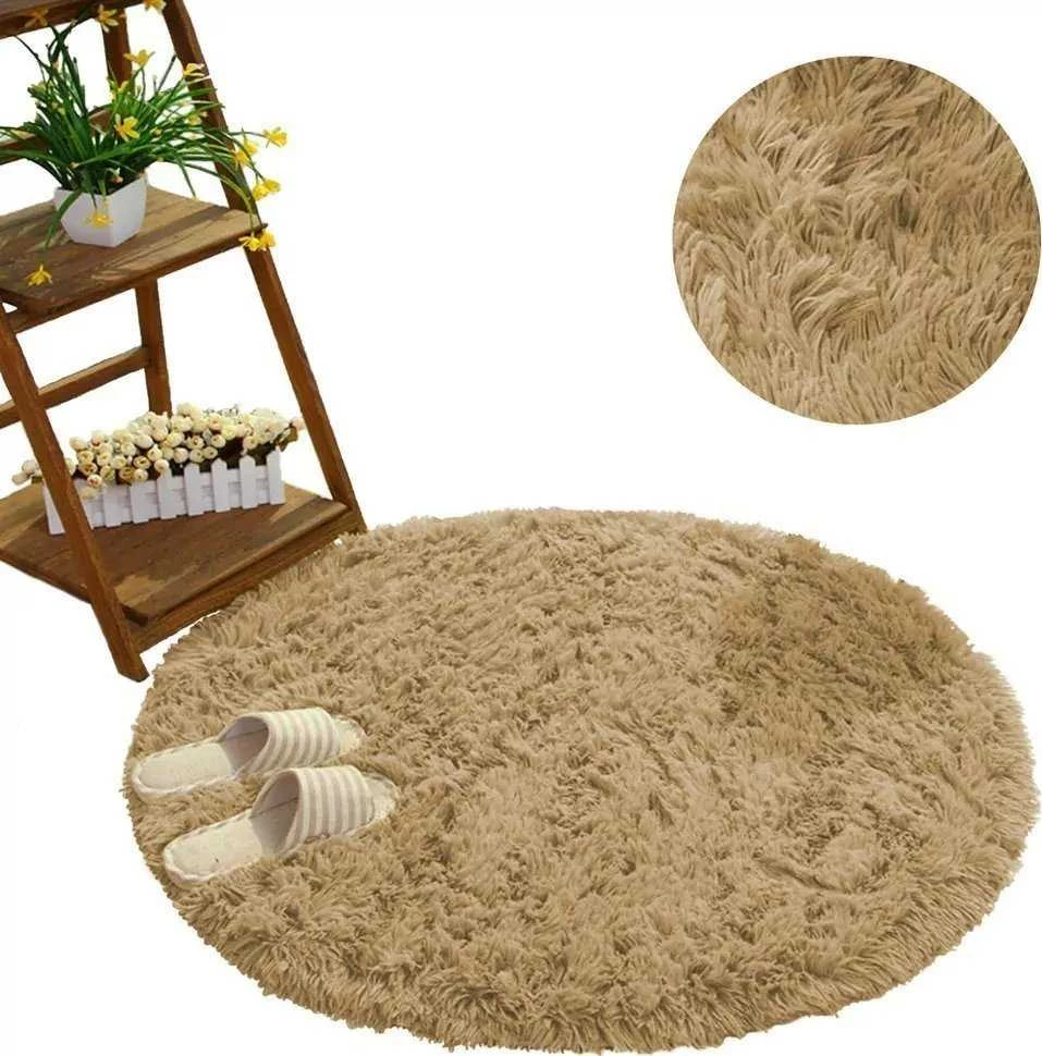 Strado Šaggy apvalus kilimas Strado 140x140 CappuccinoCamel (šviesiai ruda)