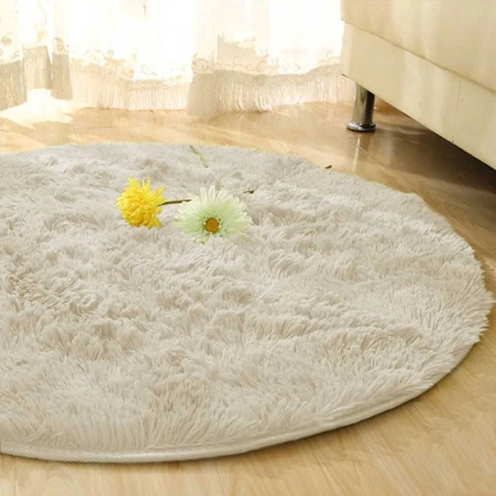 Strado Šaggy apvalus kilimas Strado 90x90 CreamBeige (rusvai gelsvas) universalus