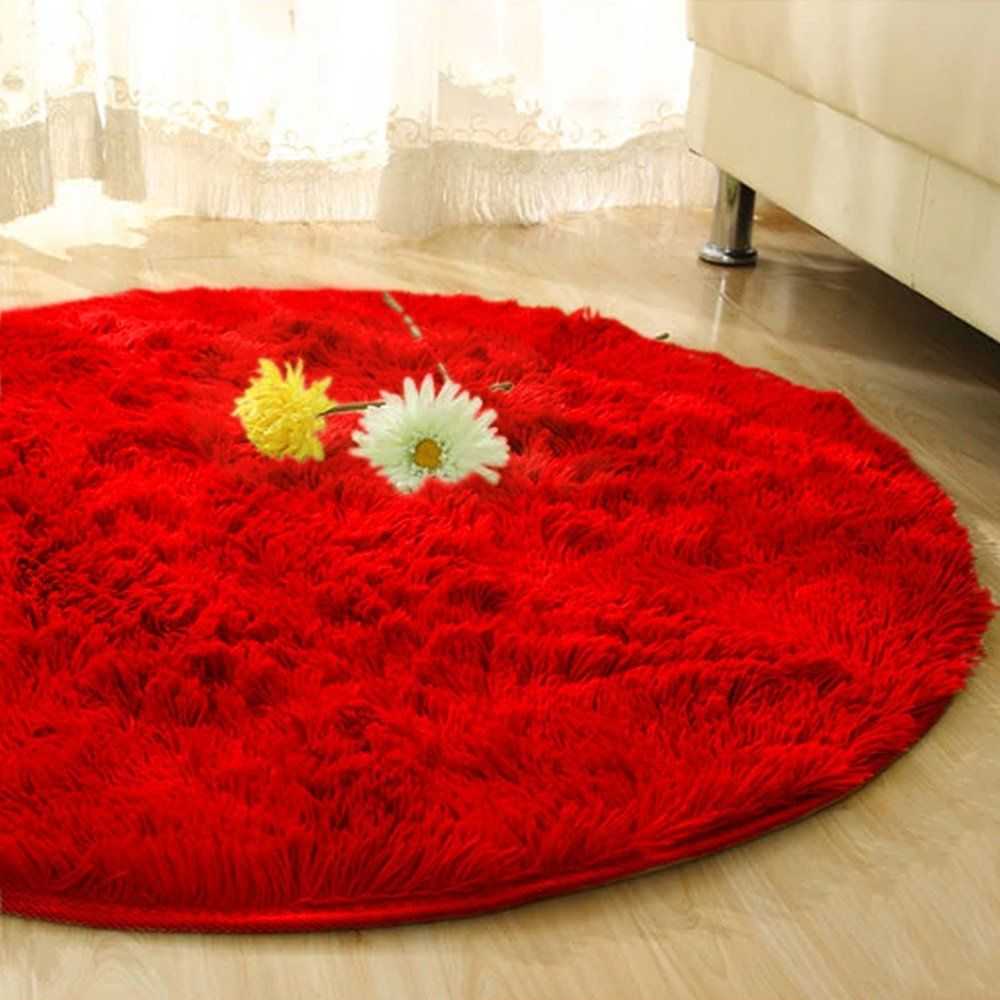 Strado Šampūnas apvalus kilimas Strado 100x100 BLOODRED (Bright Raudona) universalus