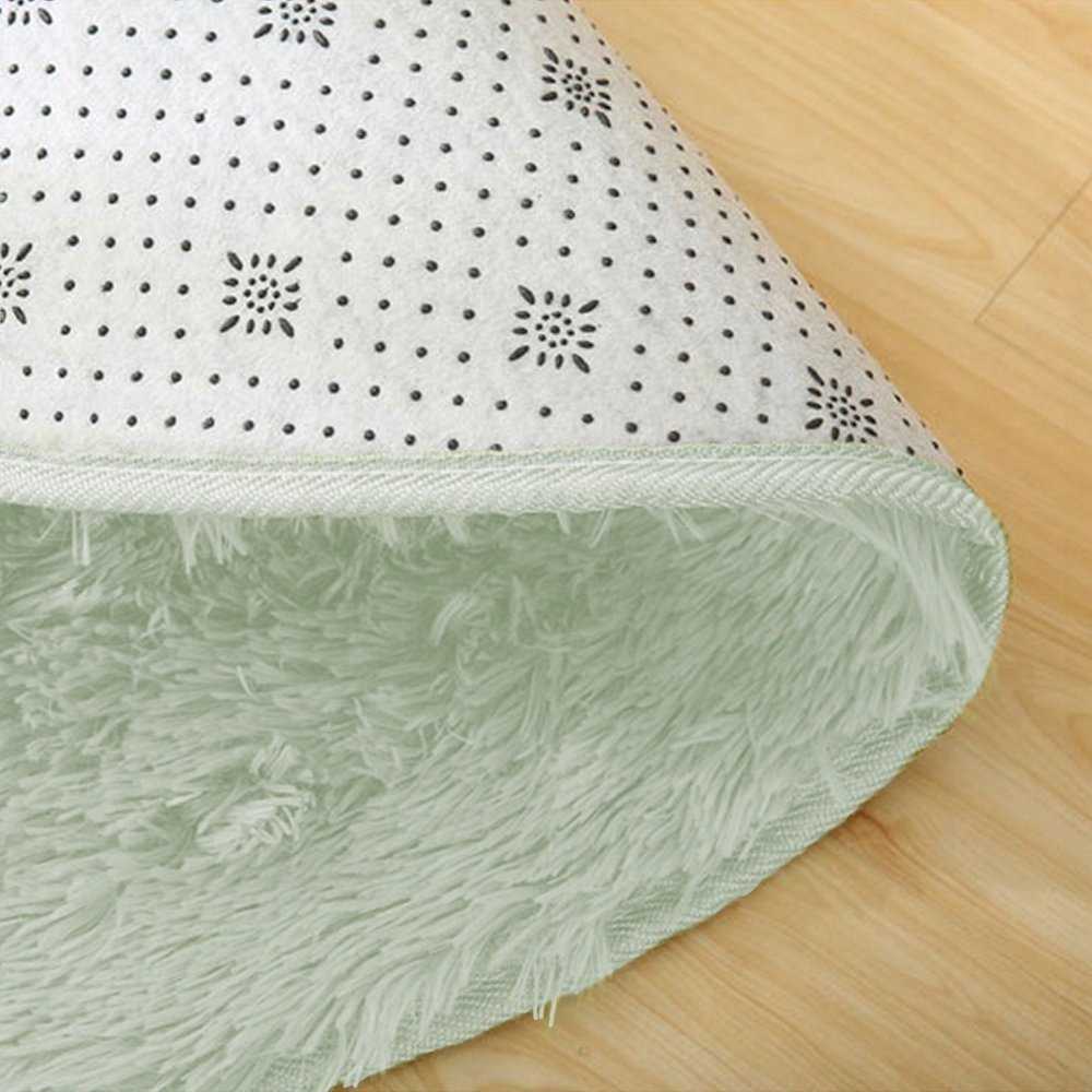 Strado Shaggy apvalus kilimėlis 120x120 WhiteLime, universalus