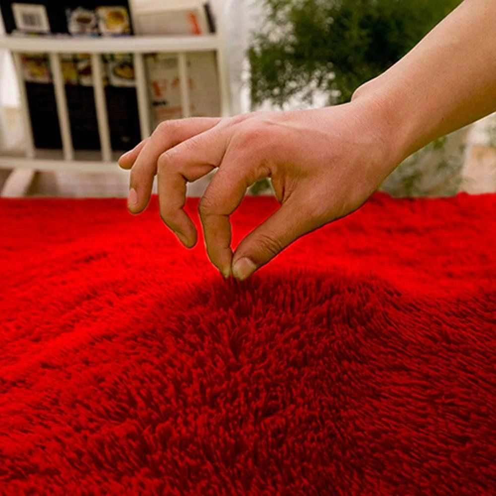Strado Shaggy apvalus kilimėlis 150x150 BloodyRed (Raudona), universalus