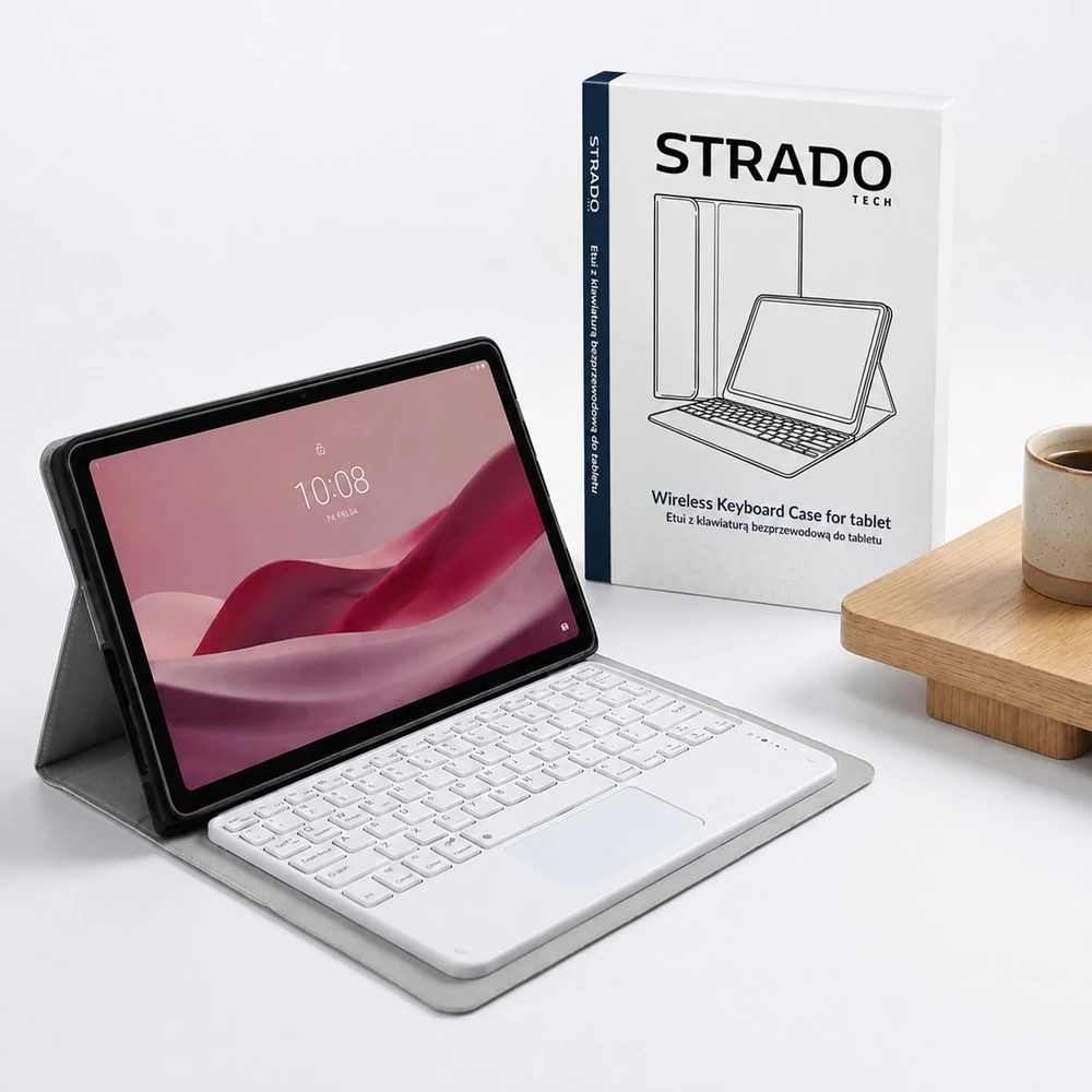 Strado-Tech dėklas su klaviatūra Lenovo Tab Plus 11.5'' TB351FU 2024 pilkas apsauginis