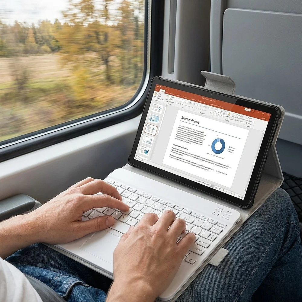 Strado-Tech dėklas su klaviatūra Lenovo Tab Plus 11.5'' TB351FU 2024 pilkas apsauginis