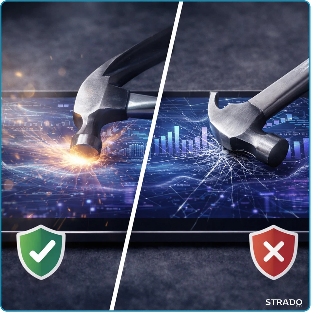 Strado-Tech grūdintas matinis stiklas Samsung Galaxy Tab A11 8.7 2025 / A9 2023 – ekrano apsauga 9H