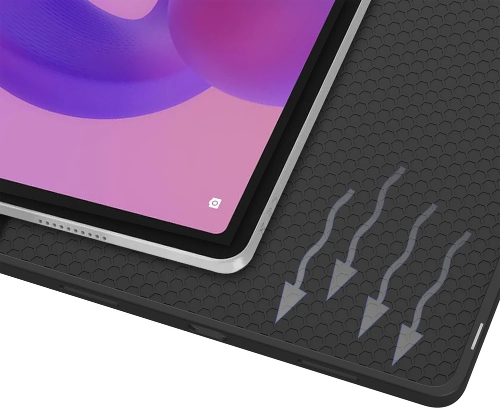 Planšetinio kompiuterio dėklas Strado-Tech, skirtas Lenovo Idea Tab Plus 12.1 2025, su pieštuko laikikliu – apsauginis su stovu