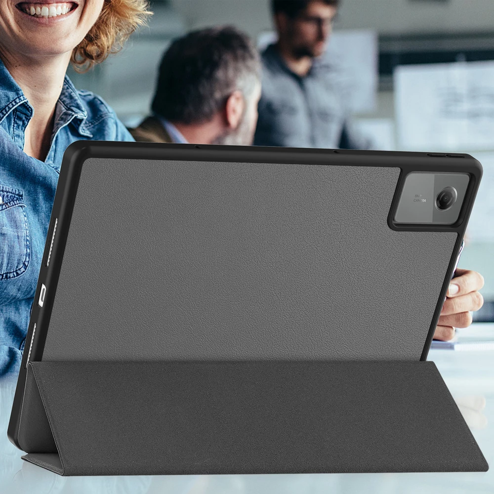 Planšetinio kompiuterio dėklas Strado-Tech, skirtas Lenovo Idea Tab Plus 12.1 2025, su pieštuko laikikliu – apsauginis su stovu