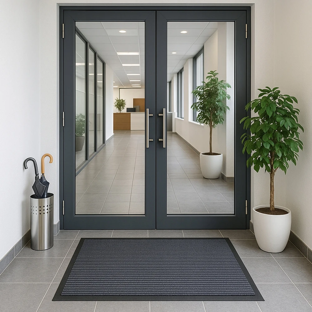 Strado Kilimėlis prie durų batams, įėjimo guminis kilimėlis 60x90 storio, tamsiai pilkas