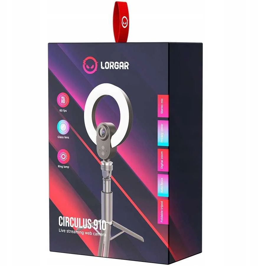 LORGAR internetinė kamera Circulus 910 Ring light/5MP/60fps