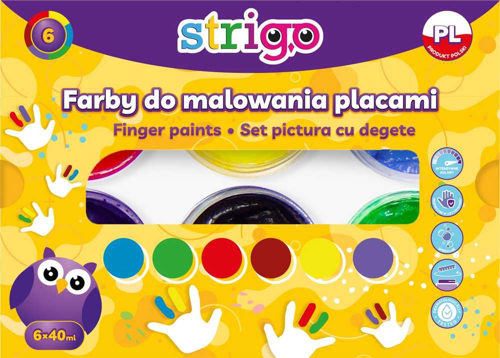 WPC Pirštų dažai 6 spalvos 40 ml Strigo Pultas SSC298