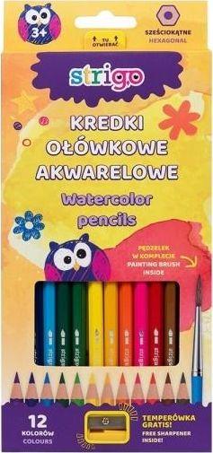 Akvareliniai pieštukai 12 spalvų Strigo