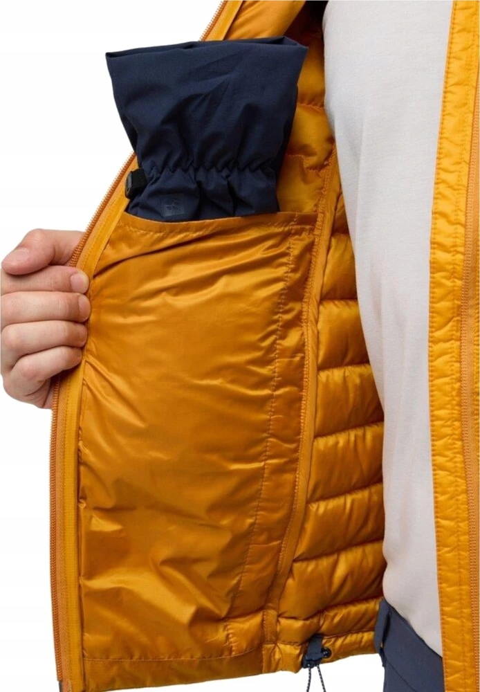 Vyriška striukė Jack Wolfskin Passamani Down, oranžinė ir geltona