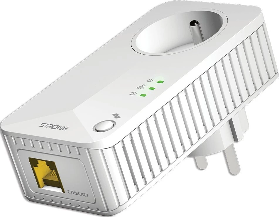Strong Maitinimo linijos adapteris Stiprus Stiprus POWERL600DUOFR Tinklo plokštė skirta PowerLine 600 Mbit/s Wired LAN Balta 2 vnt.