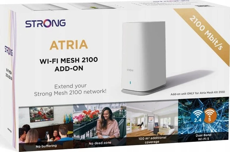 Maršrutizatorius STRONG ATRIUM Wi-Fi Mesh 2100 Priedas Baltas
