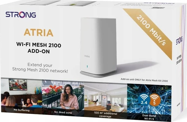 Maršrutizatorius STRONG ATRIUM Wi-Fi Mesh 2100 Priedas Baltas