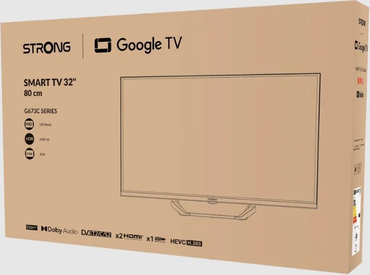 Televizorius Strong Strong SRT32HG6733C Televizorius 81,3 cm (32") HD Smart TV Wi-Fi Juodas 200 cd/m²