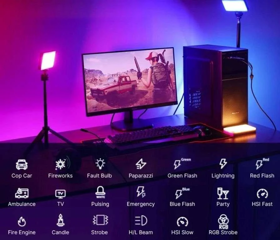 Studija Lempa Ulanzi LED lempos 150 diodų 4000mah + Magnes + Medaus plokštė / Ulanzi Pl- 01 Rgb