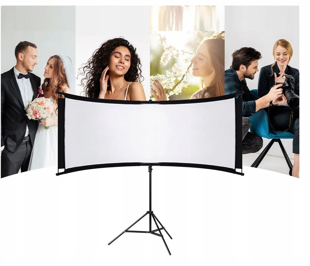 Blenda K&F Blenda Fotograficzna Studio 4w1 Zakrzywiona W Kształcie Litery U 180x60cm + Statyw Stojak K&f / Kf18.0012 / Curved Reflectors