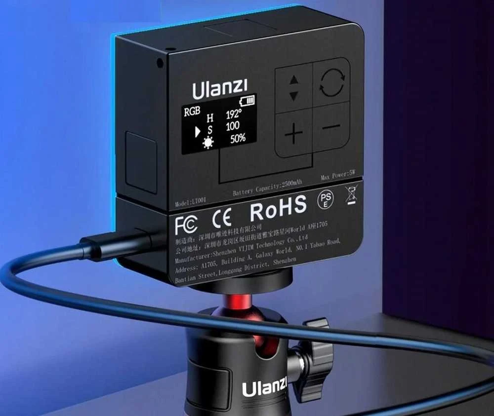Ulanzi VL49 RGB PRO LED šviestuvas RGB, WB (2500 K - 9000 K)