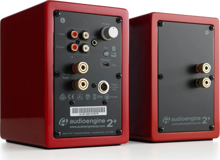 Garso kolonėlės AudioEngine A2+ BT, 30 W | raudonos spalvos