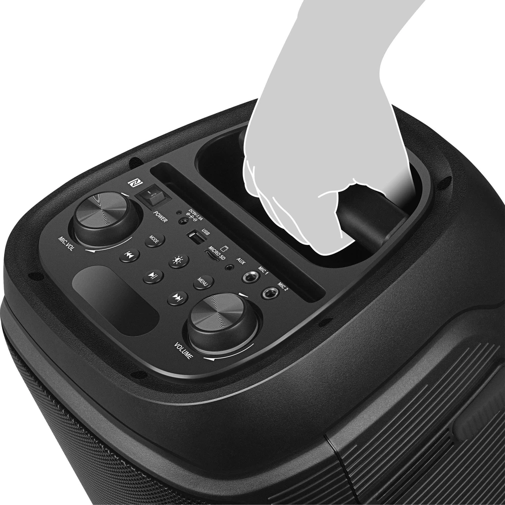 Garsiakalbis SVEN PS-800, juodas (100W, TWS, Bluetooth, FM, USB, Micro SD, LED ekranas, 4400mA*h)