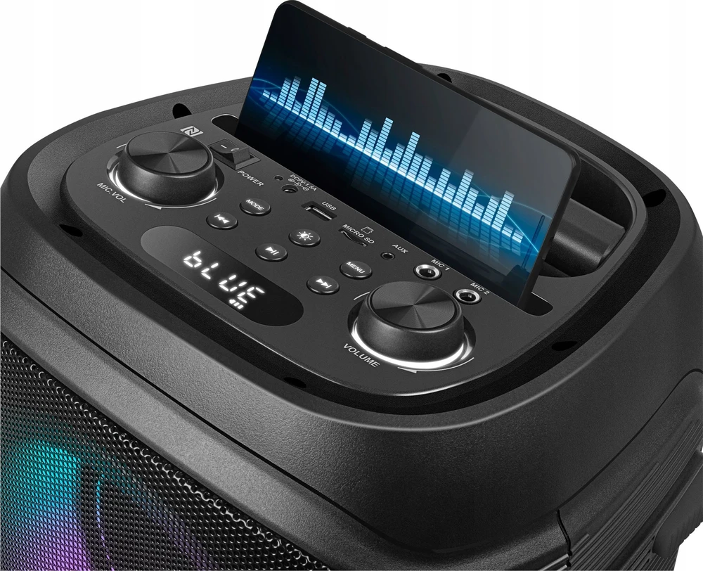 Garsiakalbis SVEN PS-800, juodas (100W, TWS, Bluetooth, FM, USB, Micro SD, LED ekranas, 4400mA*h)