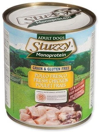 Stuzzy Monoproteininis, šlapias šunų ėdalas, šviežios vištienos paštetas, 800g, skardinė