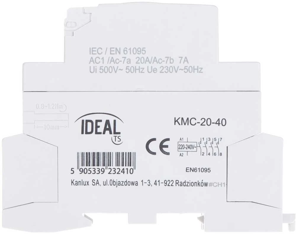 KMC-20-40 MODULINIS KONTAKTERIUS 20 A 400 V AC IDEAL