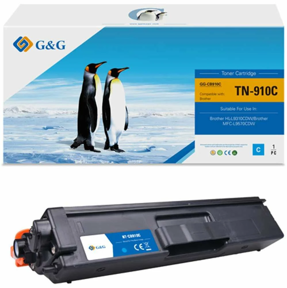 Su G&G suderinami dažai, skirti Brother TN910C, NT-CB910C, žalsvai mėlyna, 9000s
