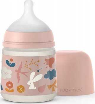 Suavinex 307022-BUTELIS 150ML/FIZIOLOGINIS SX PRO LĖTOS TEKĖJIMO ŽIEDUKLIS/ROŽINĖ/MIŠKO SALDA