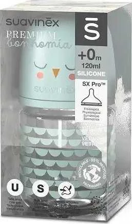 Suavinex Bonhomia stiklinis buteliukas 120ml dėžutėje
