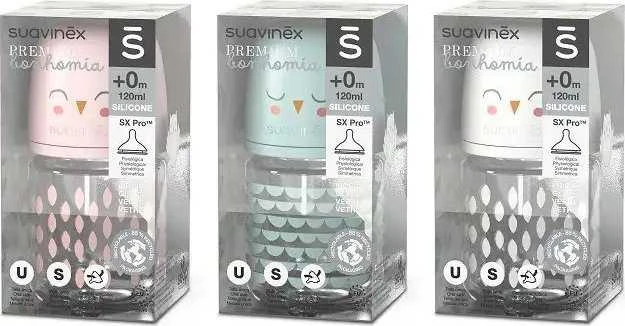 Suavinex Bonhomia stikliniai buteliukai 120 ml