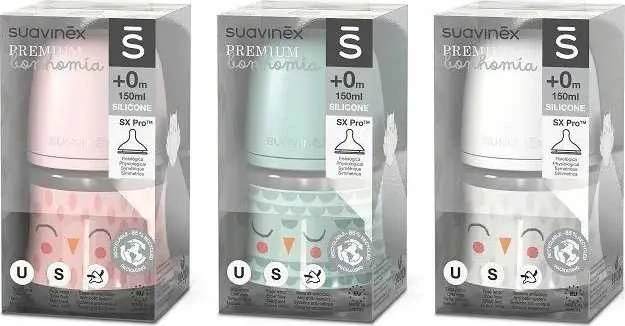 Suavinex kūdikių buteliukų rinkinys su pelėdomis 150ml