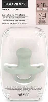 Suavinex 308078-PACTON 100 % SILIKONINIS ANATOMICAL SX PRO/6-18M/ŽALIAS/NAUJAS, VISIŠKAI IŠ SILIKONINIŲ ĮTVARŲ