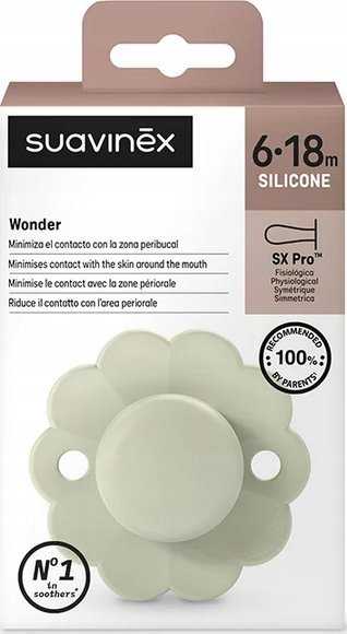 Suavinex - 308386-PHYSIOLOGICAL čiulptukas SX PRO SILICONE/6-18M/AQUQ/WONDER