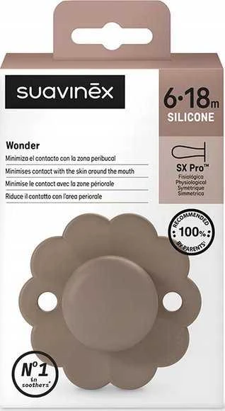 Suavinex - 308394-PHYSIOLOGICAL čiulptukas SX PRO silikoninis/6-18m/UMBER/WONDER
