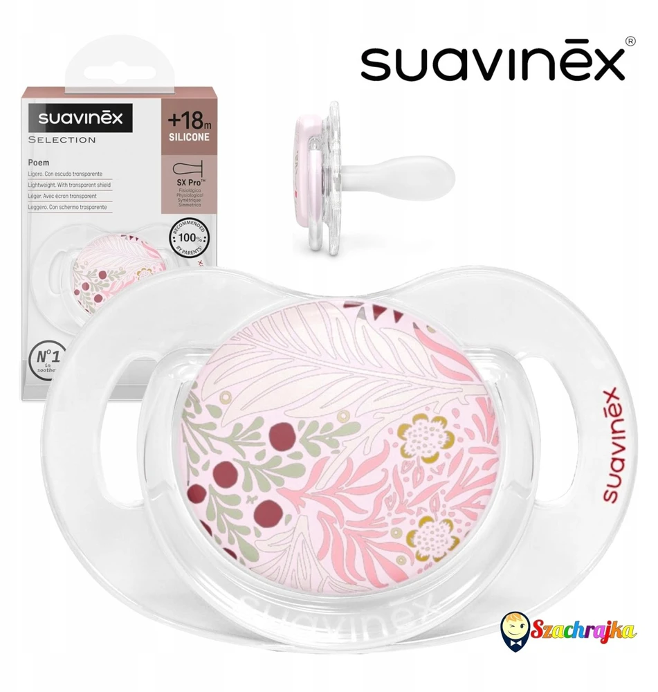 Suavinex 308935-PHYSIOTHERAPY SX PRO SILICONE 18M ROŽINĖ POEZIJA