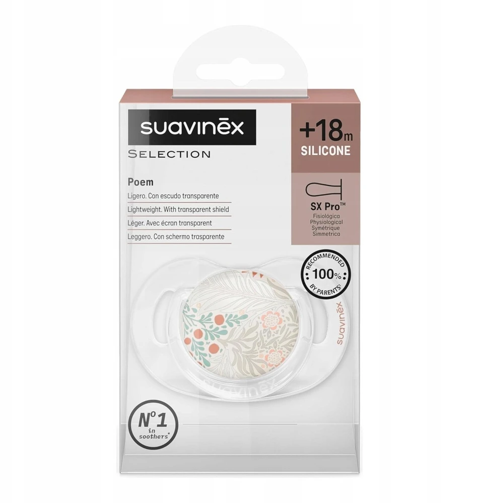Suavinex 308937-PHYSIologic čiulptukas SX PRO SILICONE 18M BEIGE POETRY