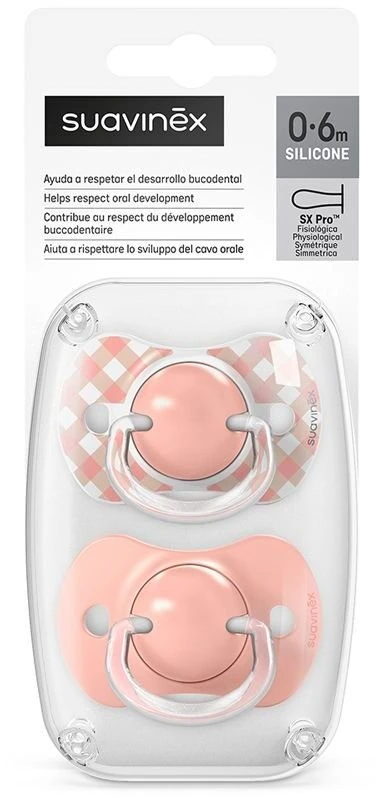 Suavinex 309058-PHYSIOTHERAPY SX PRO 0-6M 2 vnt. rožinis WILD&FREE