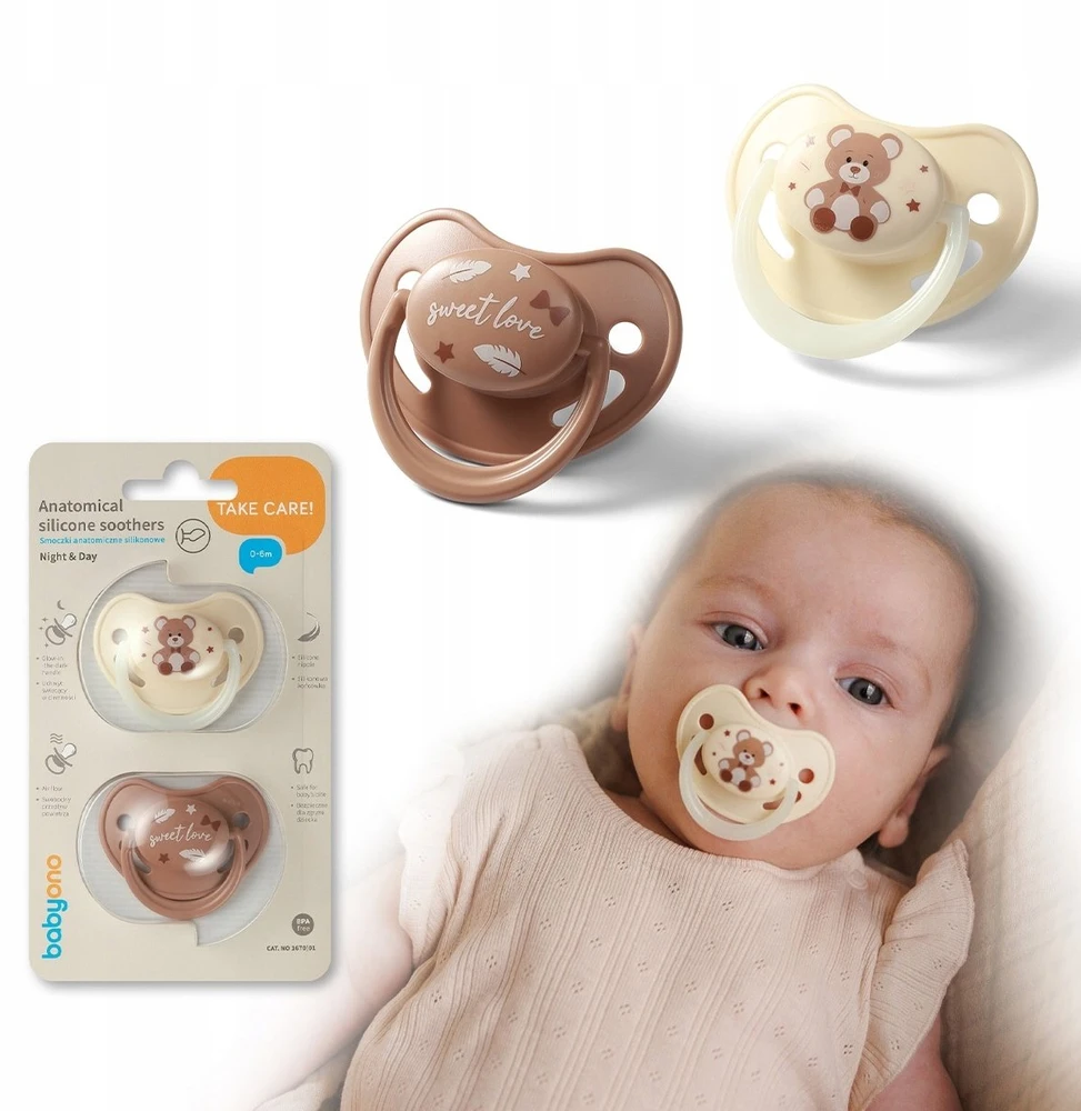 Baby Ono Babyono čiulptukas silikoninis anatominis 0-6m 1670/01