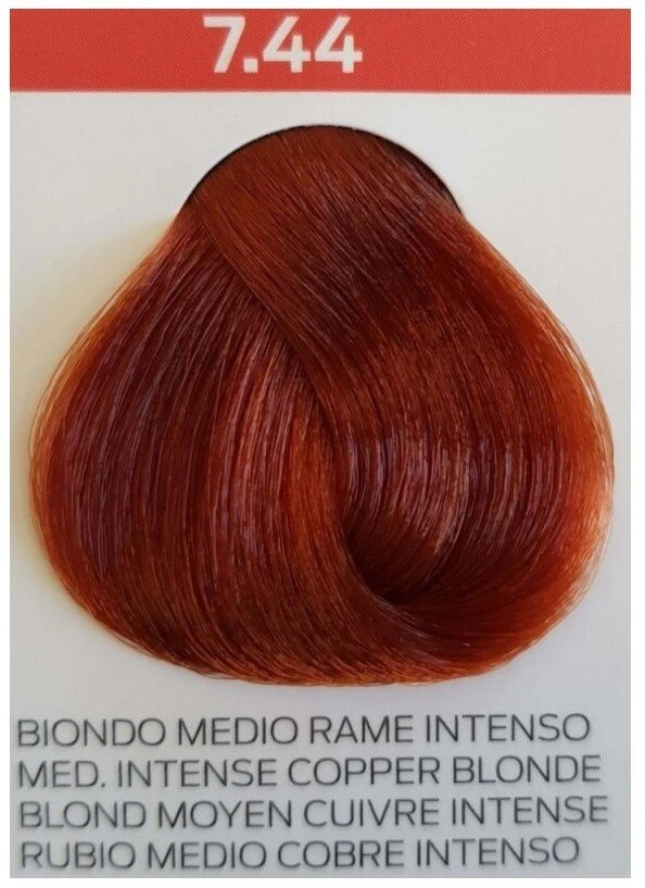 Intercosmo Voila 3C Intense Permanent Hair Dye 7.44 Medium Intense Copper Skirtas šviesiems plaukams, 60 ml