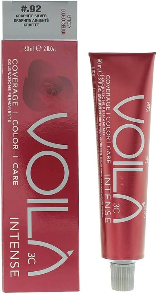 Intercosmo Voila 3C Intensyvių plaukų dažų nuolatinė .92 Graphite sidabrinė, 60 ml