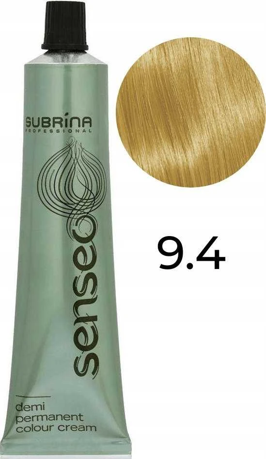 Subrina Senseo 9/4 plaukų dažų tūbelė ir spalvos pavyzdys