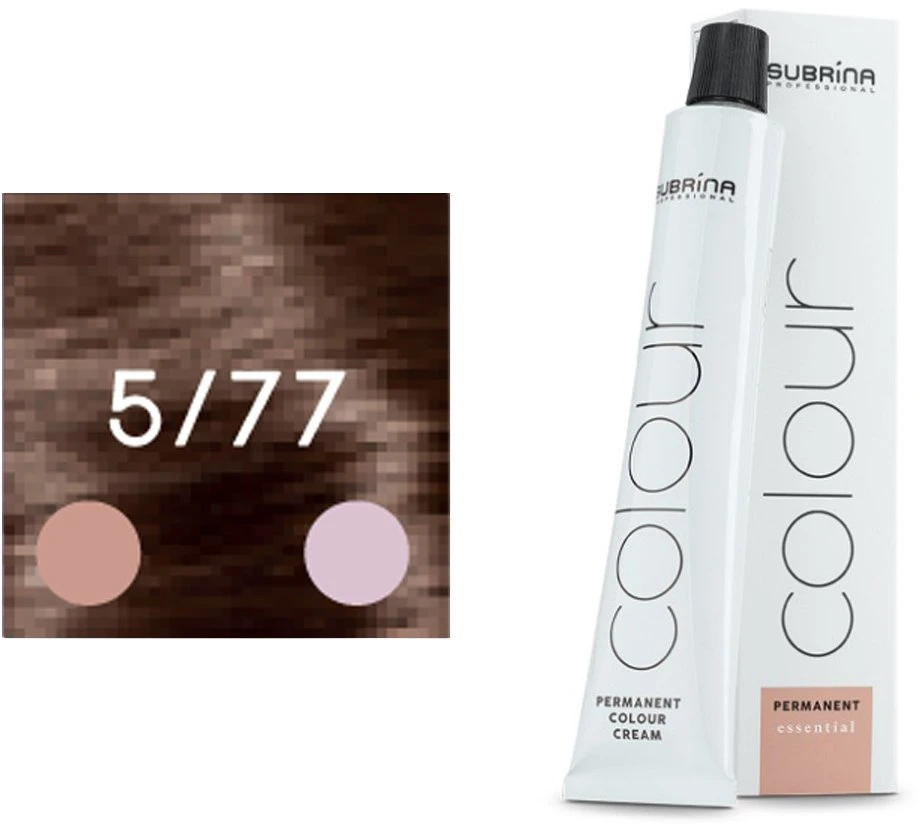 Subrina Professional , Essential Colour, Permanent Hair Dye, 5/77 Chestnut Light Intensive Chestnut, 100 ml For Women