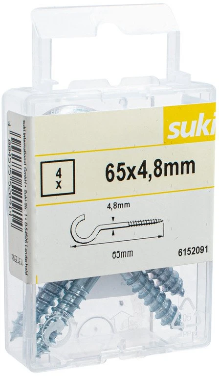 Kabliukai Suki, 65 x 4.8 x 22 x 18 mm, 4 vnt.
