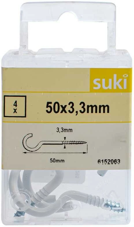 Kabliukai Suki, 50 x 3.3 x 18 x 13 mm, 4 vnt.