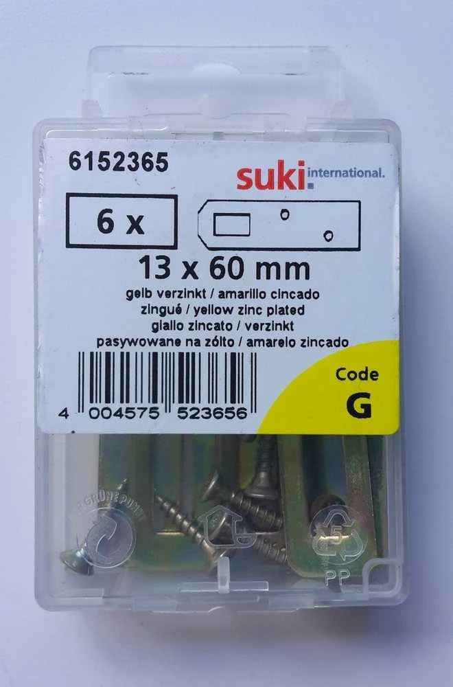 Spintelės laikikliai Suki, 13 x 60 x 1.25 mm, 6 vnt.